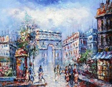 Commercial Street Scenery Painting - sy004hc street scene cheap